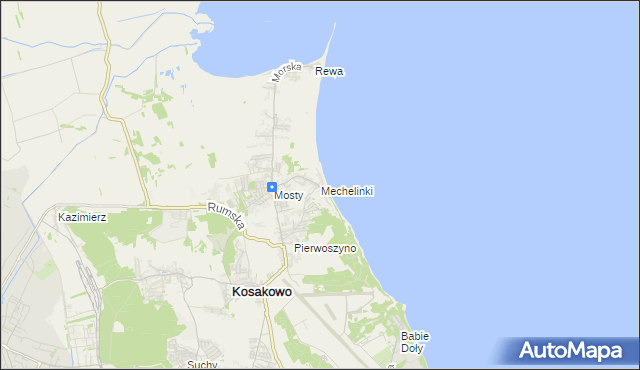 mapa Mechelinki, Mechelinki na mapie Targeo