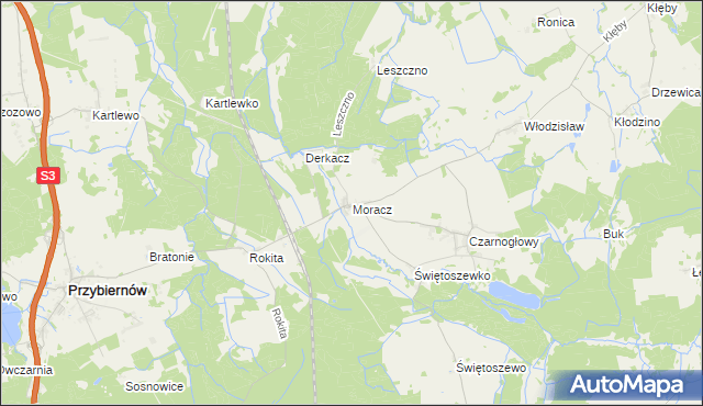 mapa Moracz, Moracz na mapie Targeo