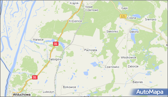 mapa Pacholęta, Pacholęta na mapie Targeo