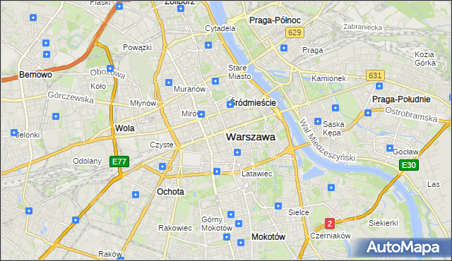 mapa Warszawy, Warszawa na mapie Targeo