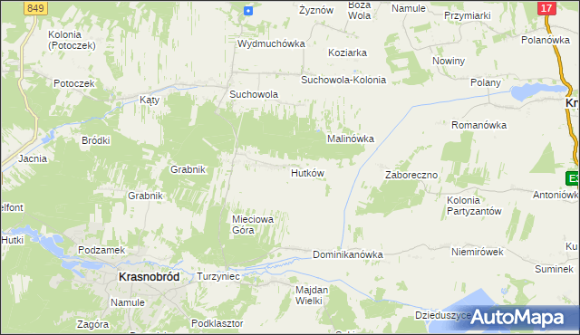 mapa Hutków, Hutków na mapie Targeo