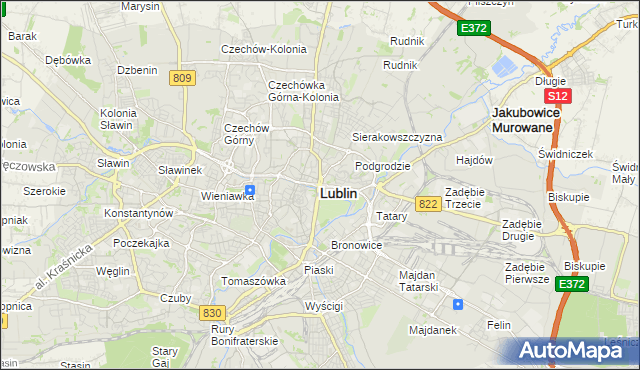 mapa Lublina, Lublin na mapie Targeo