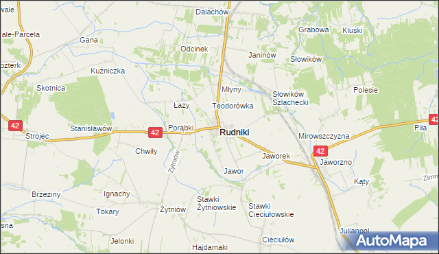 mapa Rudniki powiat oleski, Rudniki powiat oleski na mapie Targeo