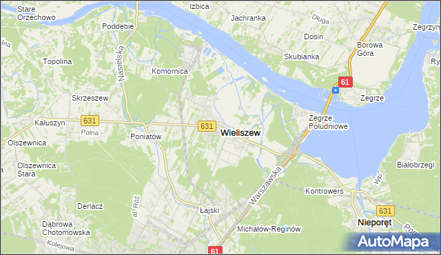 mapa Wieliszew, Wieliszew na mapie Targeo
