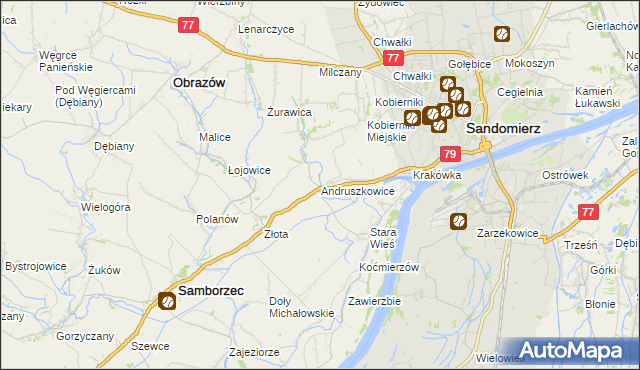 mapa Andruszkowice, Andruszkowice na mapie Targeo