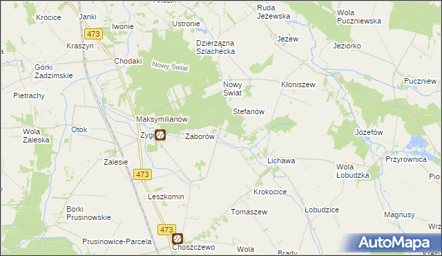 mapa Bąki gmina Zadzim, Bąki gmina Zadzim na mapie Targeo