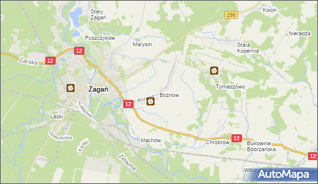 mapa Bożnów, Bożnów na mapie Targeo