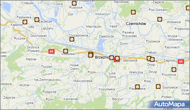 mapa Brzeźnica powiat wadowicki, Brzeźnica powiat wadowicki na mapie Targeo