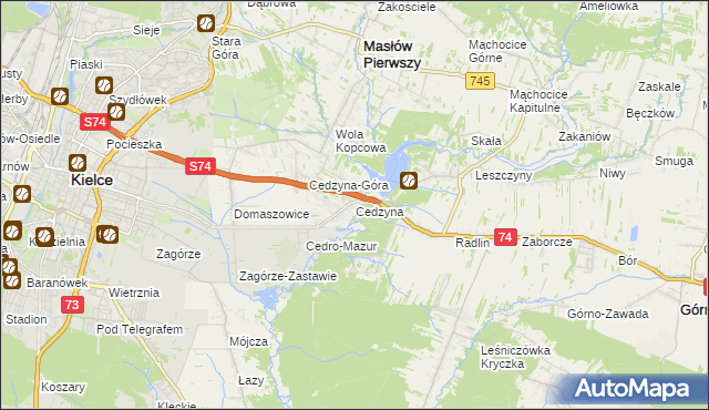 mapa Cedzyna, Cedzyna na mapie Targeo