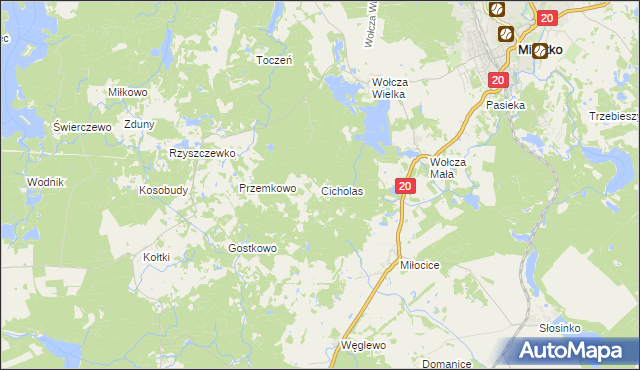 mapa Cicholas, Cicholas na mapie Targeo