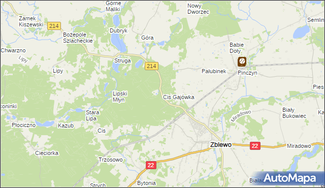 mapa Cis Gajówka, Cis Gajówka na mapie Targeo