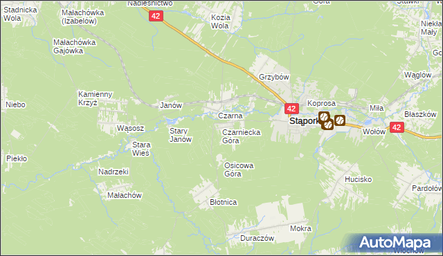 mapa Czarniecka Góra, Czarniecka Góra na mapie Targeo