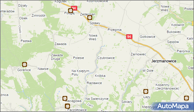 mapa Czubrowice, Czubrowice na mapie Targeo