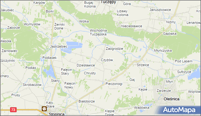 mapa Czyżów gmina Stopnica, Czyżów gmina Stopnica na mapie Targeo