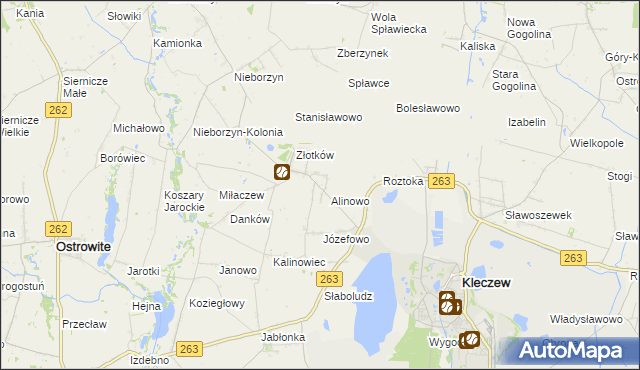 mapa Dobromyśl gmina Kleczew, Dobromyśl gmina Kleczew na mapie Targeo