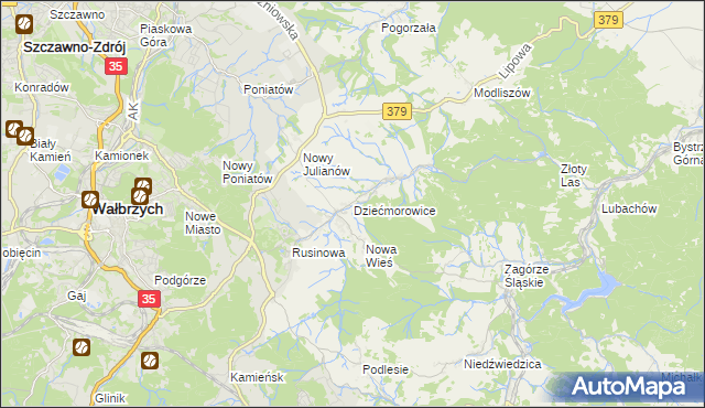 mapa Dziećmorowice, Dziećmorowice na mapie Targeo