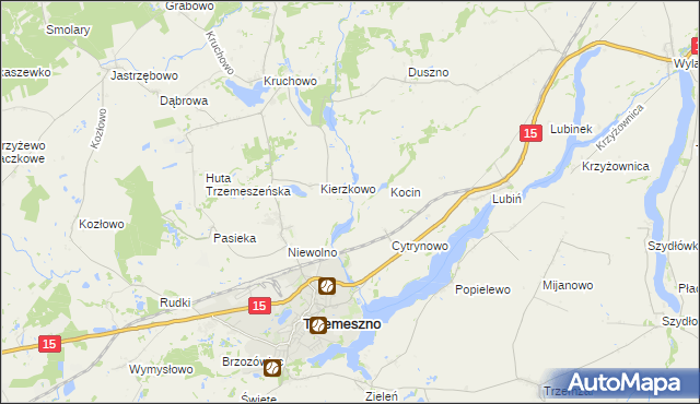 mapa Folusz gmina Trzemeszno, Folusz gmina Trzemeszno na mapie Targeo