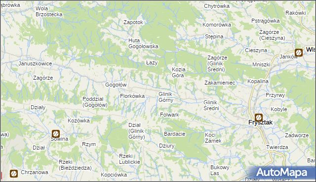 mapa Glinik Górny, Glinik Górny na mapie Targeo