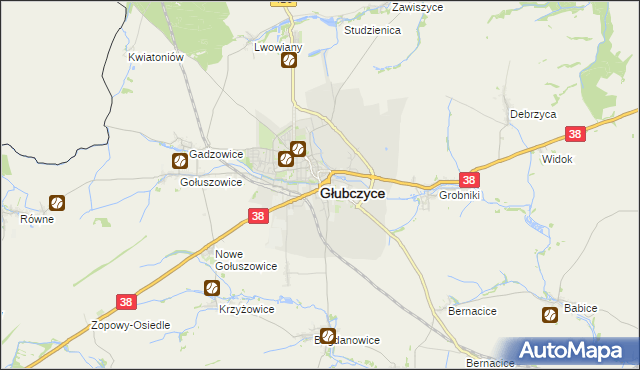 mapa Głubczyce, Głubczyce na mapie Targeo