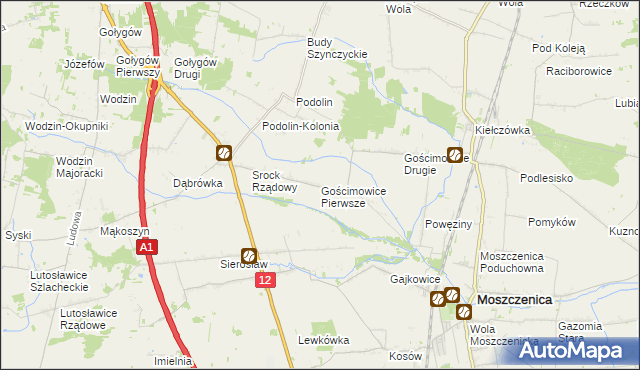 mapa Gościmowice Pierwsze, Gościmowice Pierwsze na mapie Targeo