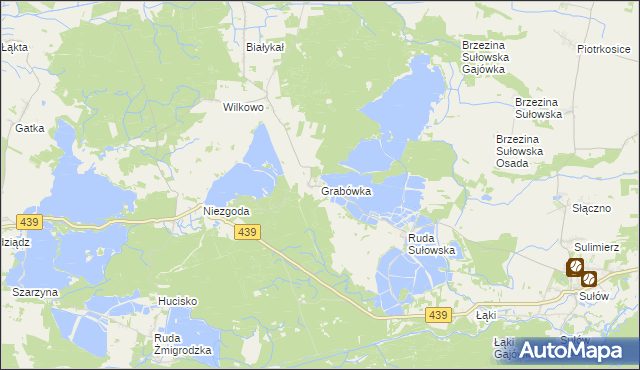 mapa Grabówka gmina Milicz, Grabówka gmina Milicz na mapie Targeo