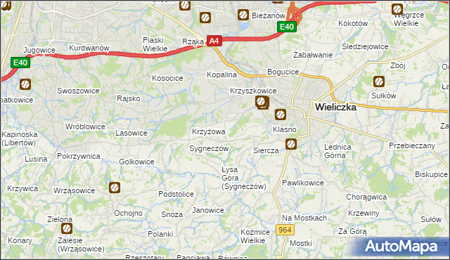 mapa Grabówki gmina Wieliczka, Grabówki gmina Wieliczka na mapie Targeo
