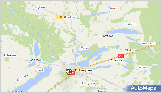 mapa Grąsy, Grąsy na mapie Targeo