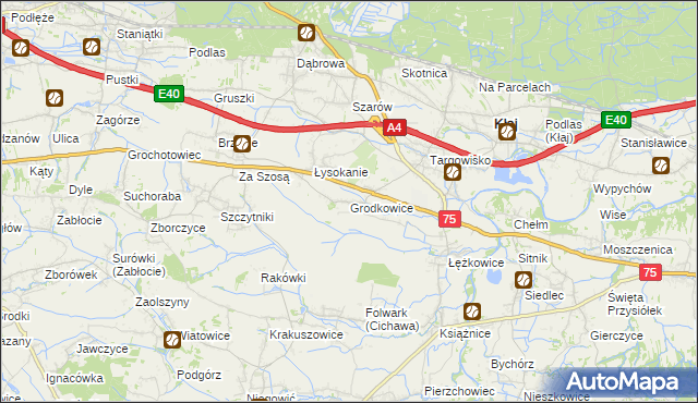 mapa Grodkowice, Grodkowice na mapie Targeo