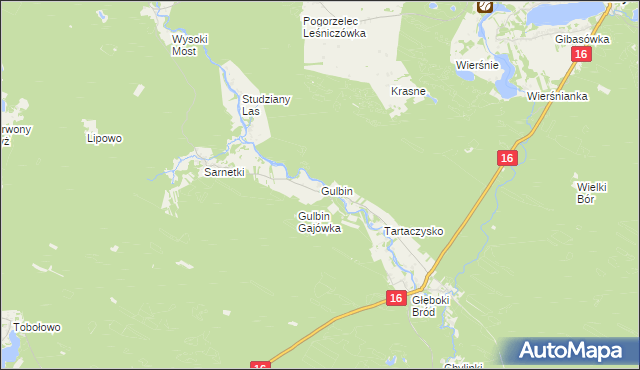 mapa Gulbin, Gulbin na mapie Targeo