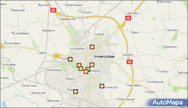 mapa Inowrocławia, Inowrocław na mapie Targeo