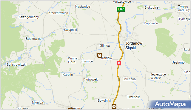 mapa Janówek gmina Jordanów Śląski, Janówek gmina Jordanów Śląski na mapie Targeo