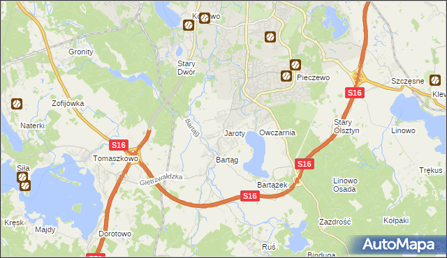 mapa Jaroty, Jaroty na mapie Targeo