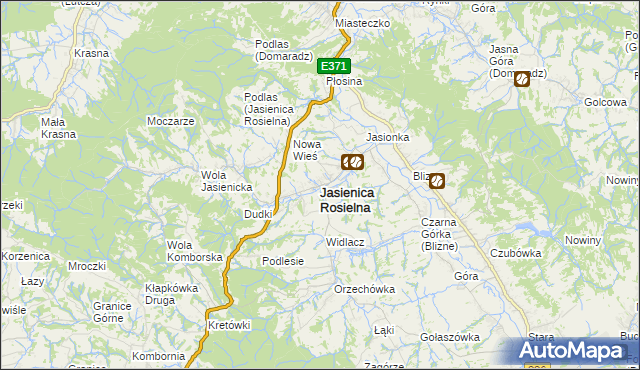 mapa Jasienica Rosielna, Jasienica Rosielna na mapie Targeo