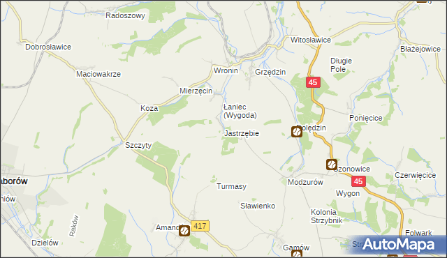 mapa Jastrzębie gmina Rudnik, Jastrzębie gmina Rudnik na mapie Targeo