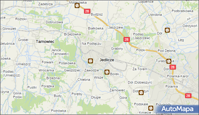 mapa Jedlicze, Jedlicze na mapie Targeo