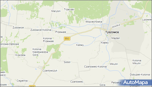mapa Kaliwy, Kaliwy na mapie Targeo