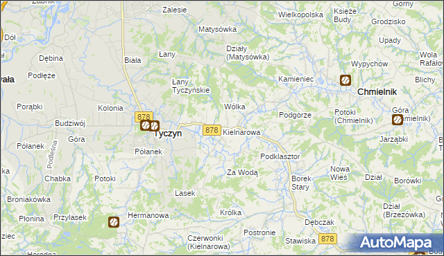 mapa Kielnarowa, Kielnarowa na mapie Targeo