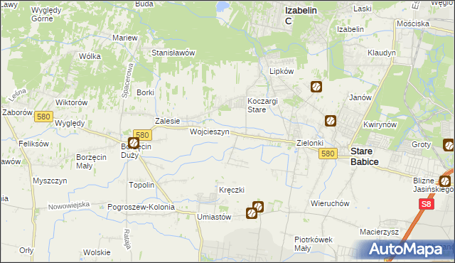 mapa Koczargi Nowe, Koczargi Nowe na mapie Targeo