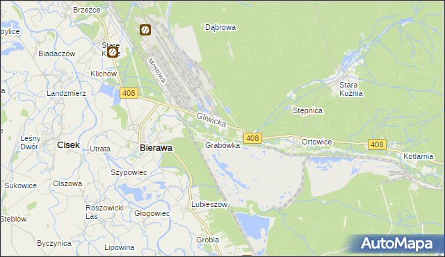 mapa Korzonek gmina Bierawa, Korzonek gmina Bierawa na mapie Targeo
