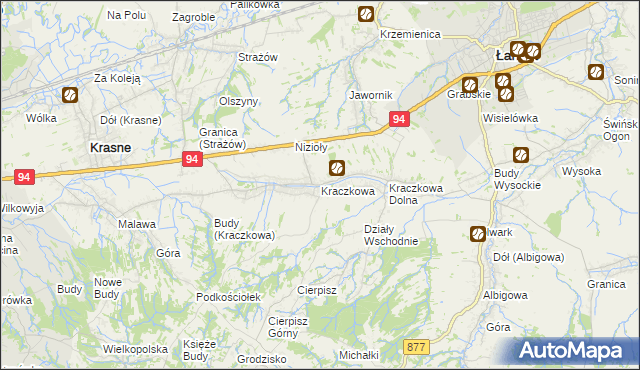 mapa Kraczkowa, Kraczkowa na mapie Targeo