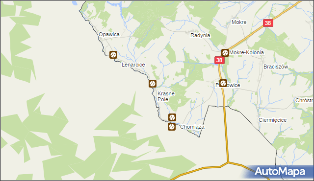 mapa Krasne Pole, Krasne Pole na mapie Targeo
