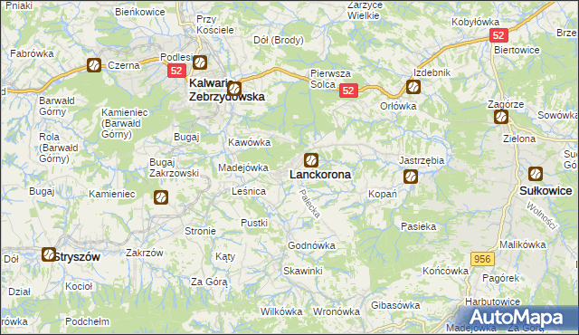 mapa Lanckorona, Lanckorona na mapie Targeo