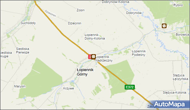 mapa Łopiennik Nadrzeczny, Łopiennik Nadrzeczny na mapie Targeo