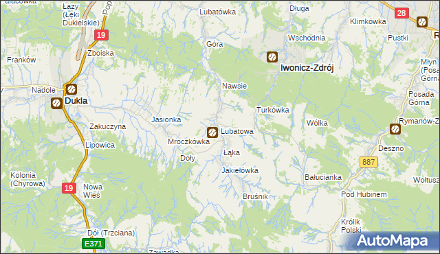 mapa Lubatowa, Lubatowa na mapie Targeo