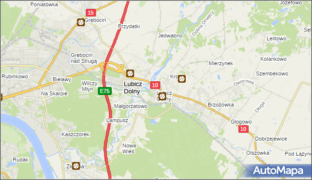 mapa Lubicz Górny, Lubicz Górny na mapie Targeo