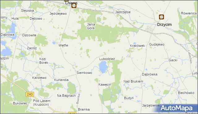mapa Lubodzież, Lubodzież na mapie Targeo