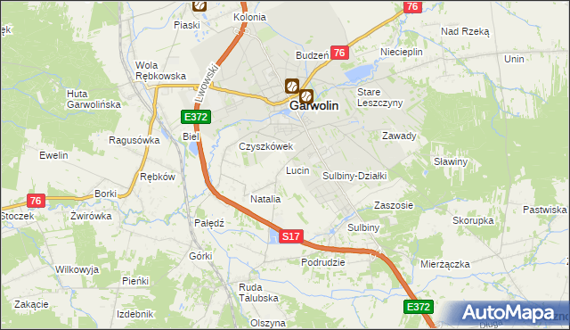 mapa Lucin gmina Garwolin, Lucin gmina Garwolin na mapie Targeo