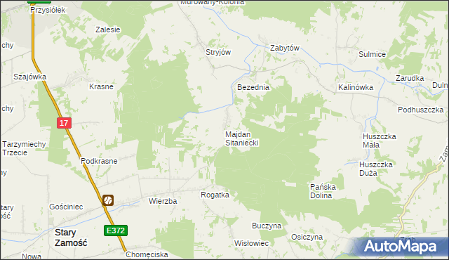 mapa Majdan Sitaniecki, Majdan Sitaniecki na mapie Targeo