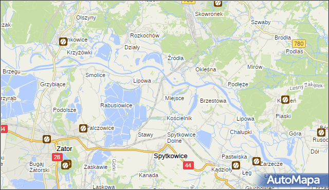 mapa Miejsce gmina Spytkowice, Miejsce gmina Spytkowice na mapie Targeo
