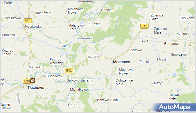 mapa Mochowo-Parcele, Mochowo-Parcele na mapie Targeo